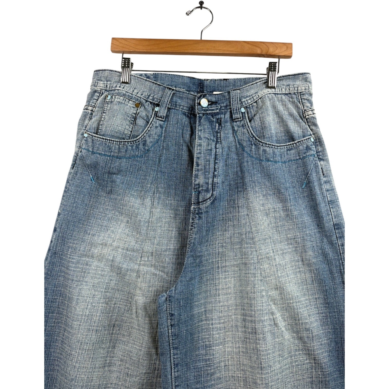 Vintage Side Drawstring Denim Shorts