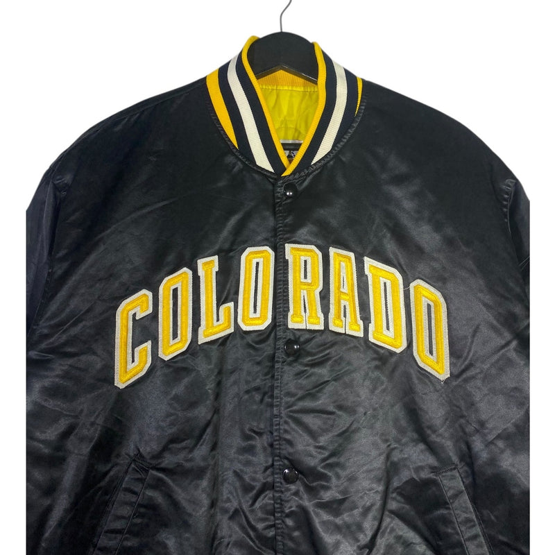 Vintage Starter Colorado Satin Snap Button Bomber Jacket