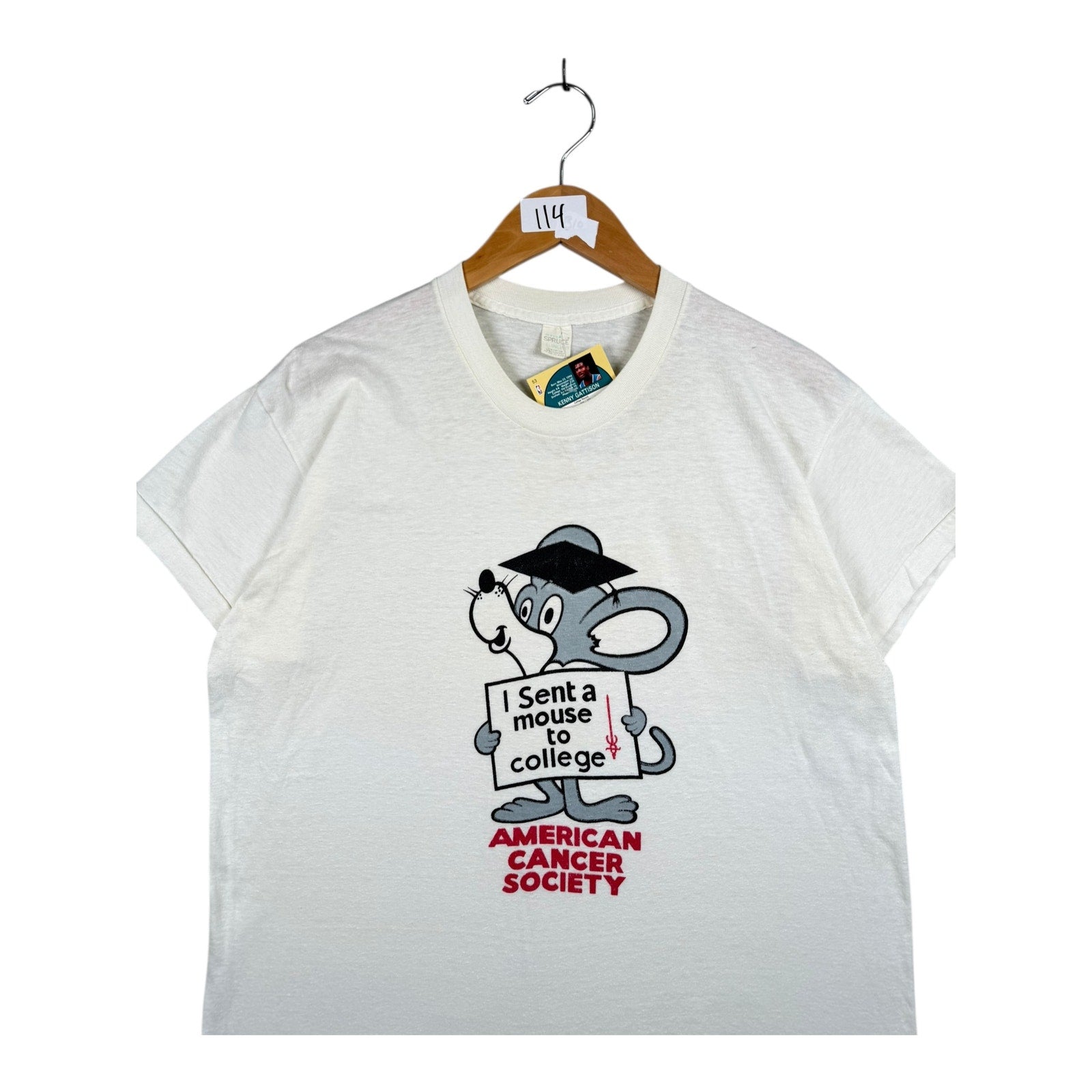 Vintage American Cancer Society Mouse College T-Shirt