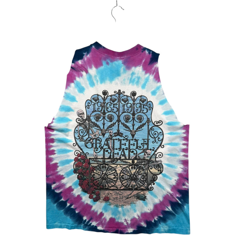 Vintage Skeleton Roses Graphic Tie Dye Tank Top