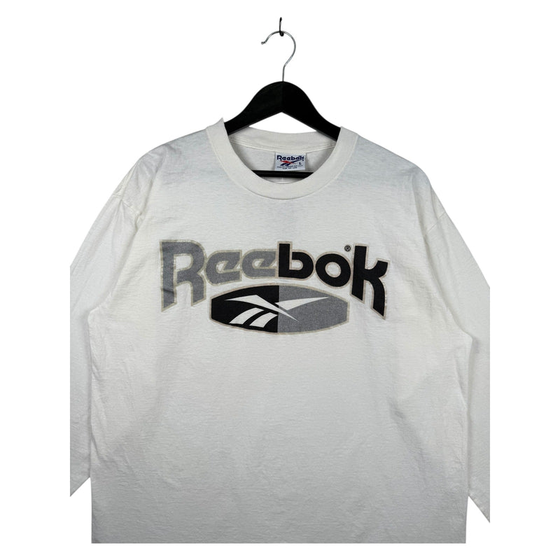 Vintage Reebok Logo Print T-Shirt Long Sleeve