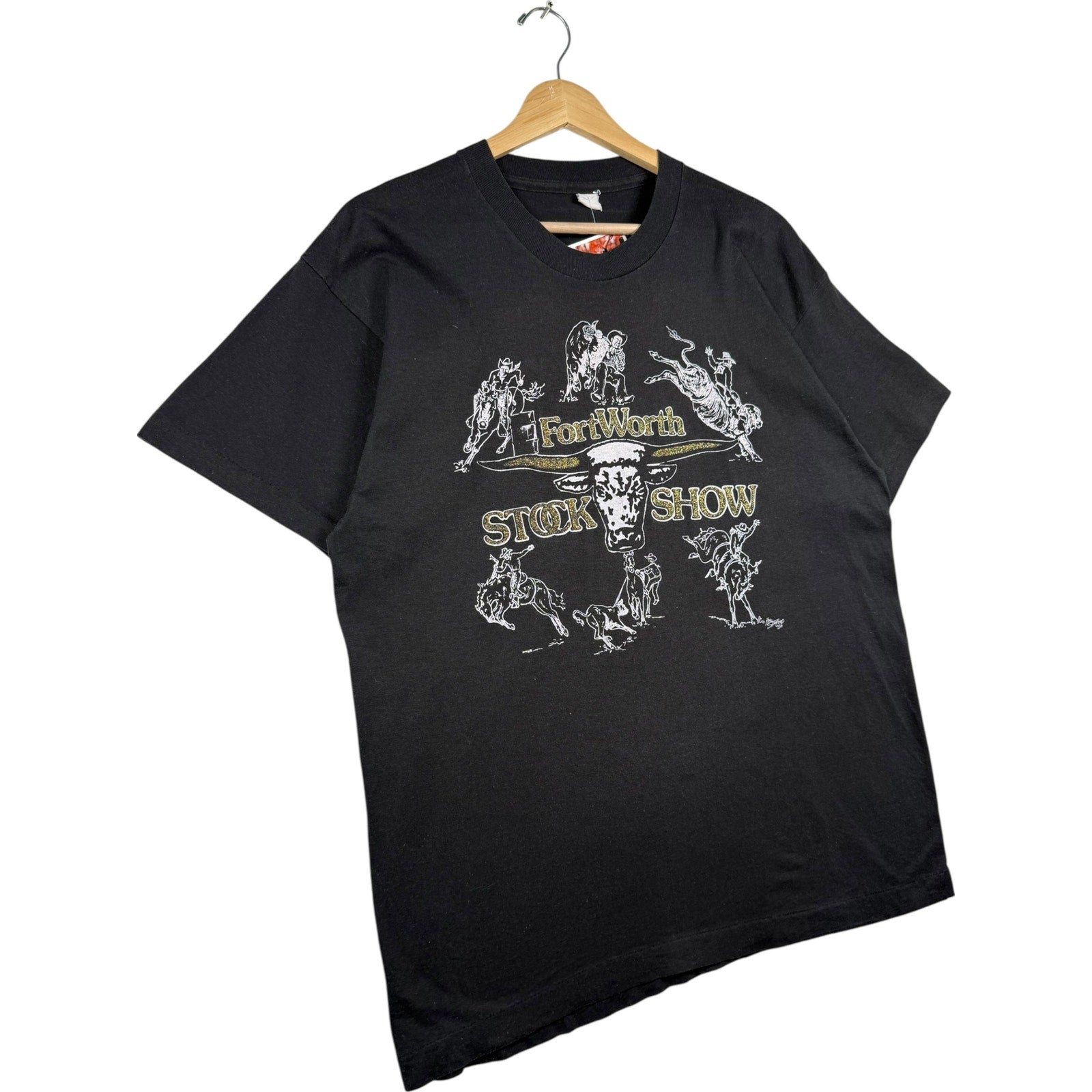 Vintage FortWorth Stock Show Bull Crewneck T-Shirt