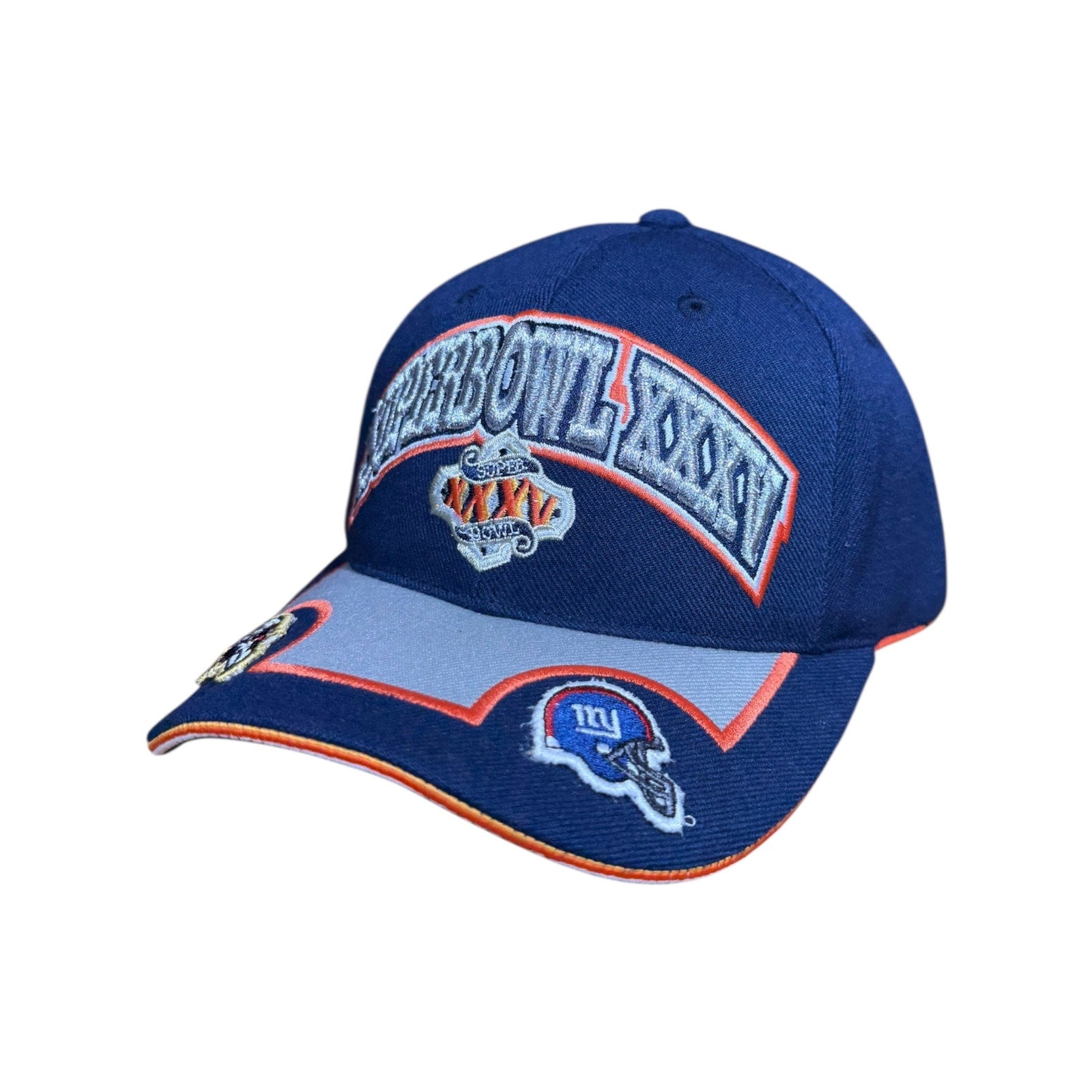 Vintage Super Bowl New York Giants vs Baltimore Ravens NFL Strapback Hat