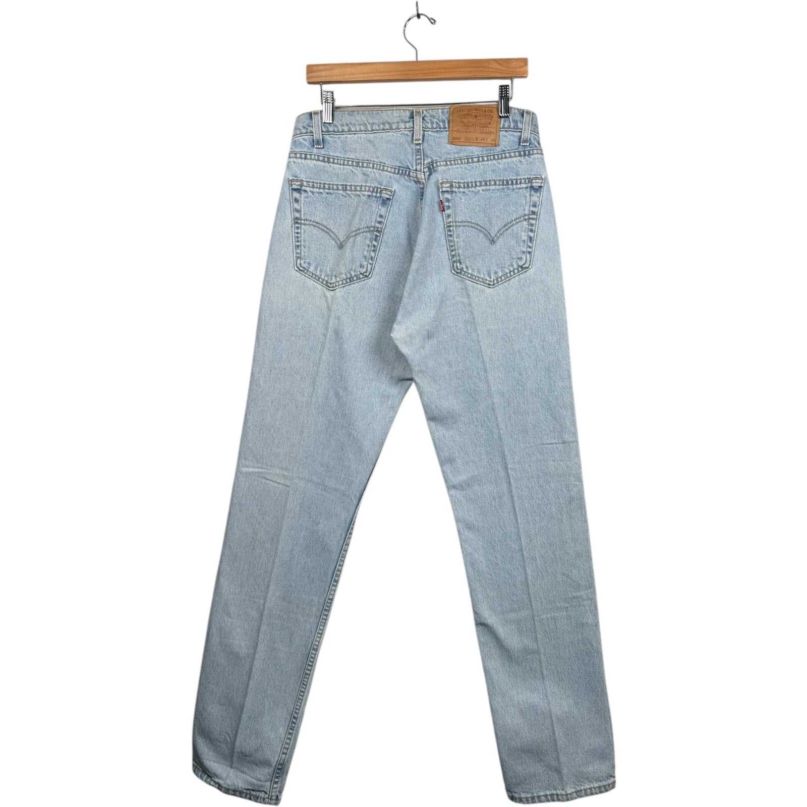 Vintage Levi's 505 Light Wash Straight Leg Jeans 34x34