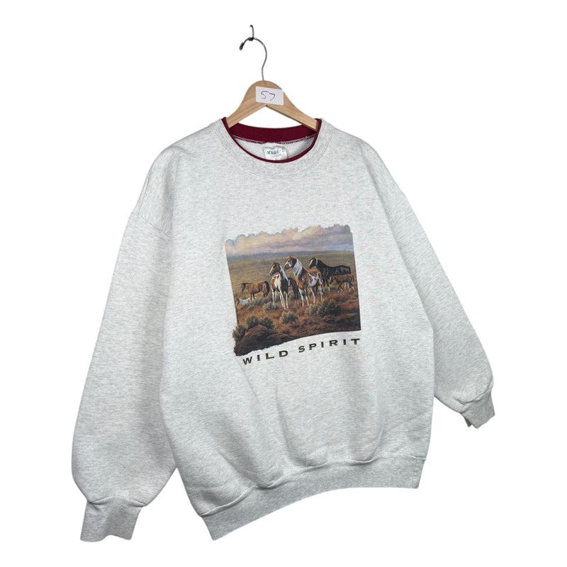 Vintage Wild Spirit Horse Graphic Crewneck
