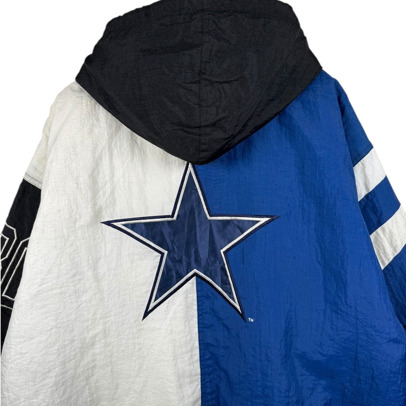 Vintage Starter Dallas Cowboys NFL Quarter Zip Hooded Jacket