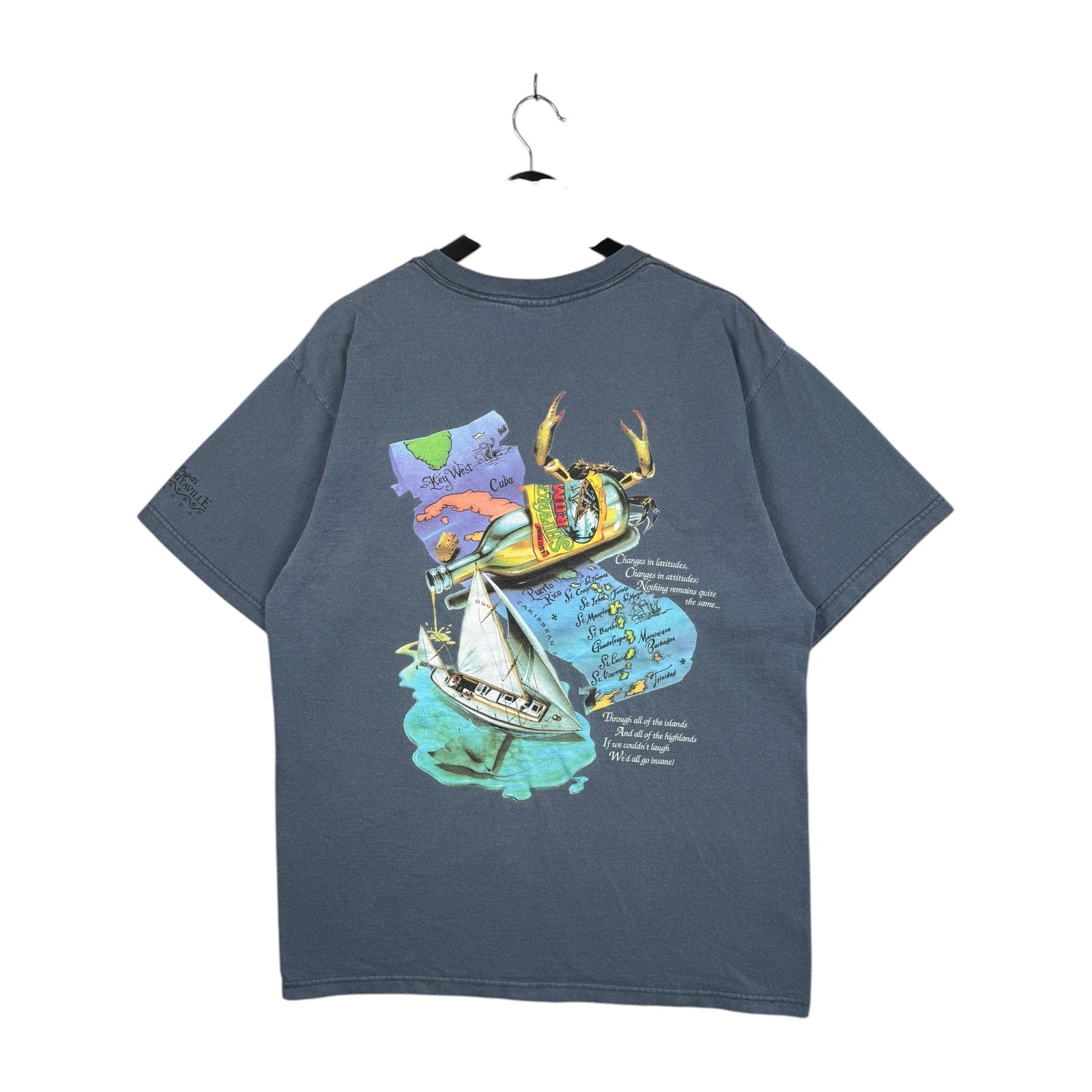 Vintage Margaritaville Key West Nautical Map T-Shirt