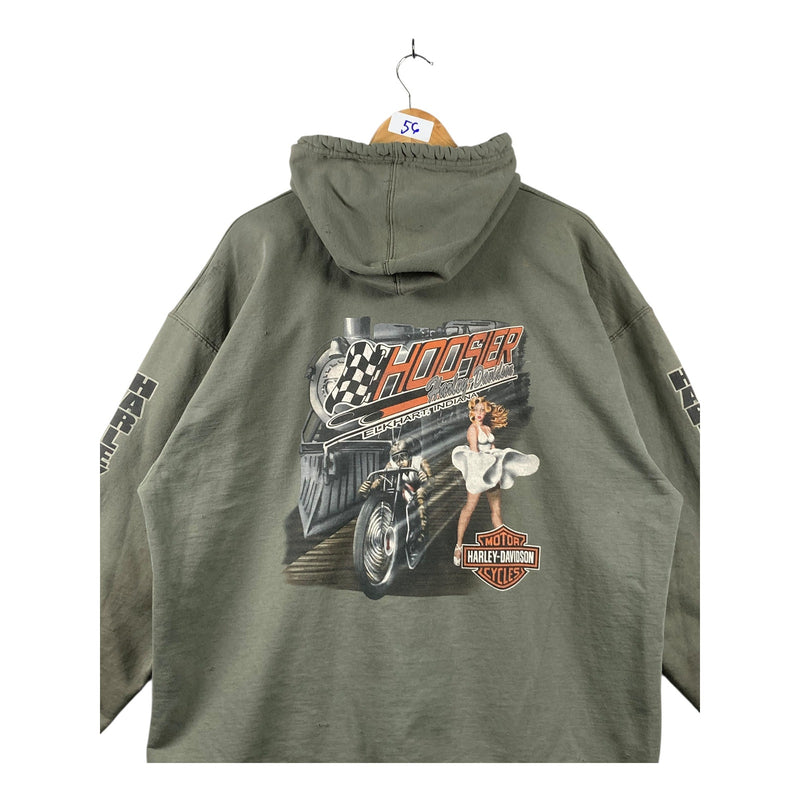 Vintage Harley Davidson Hoosier Indiana Full Zip Hoodie