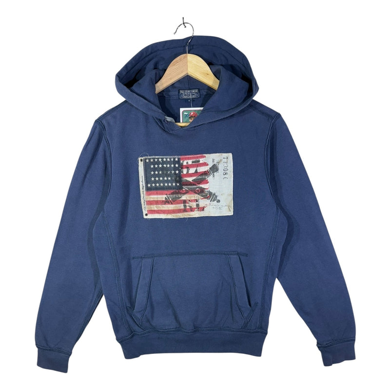 Vintage Polo Jeans Ralph Lauren Distressed Flag Hoodie