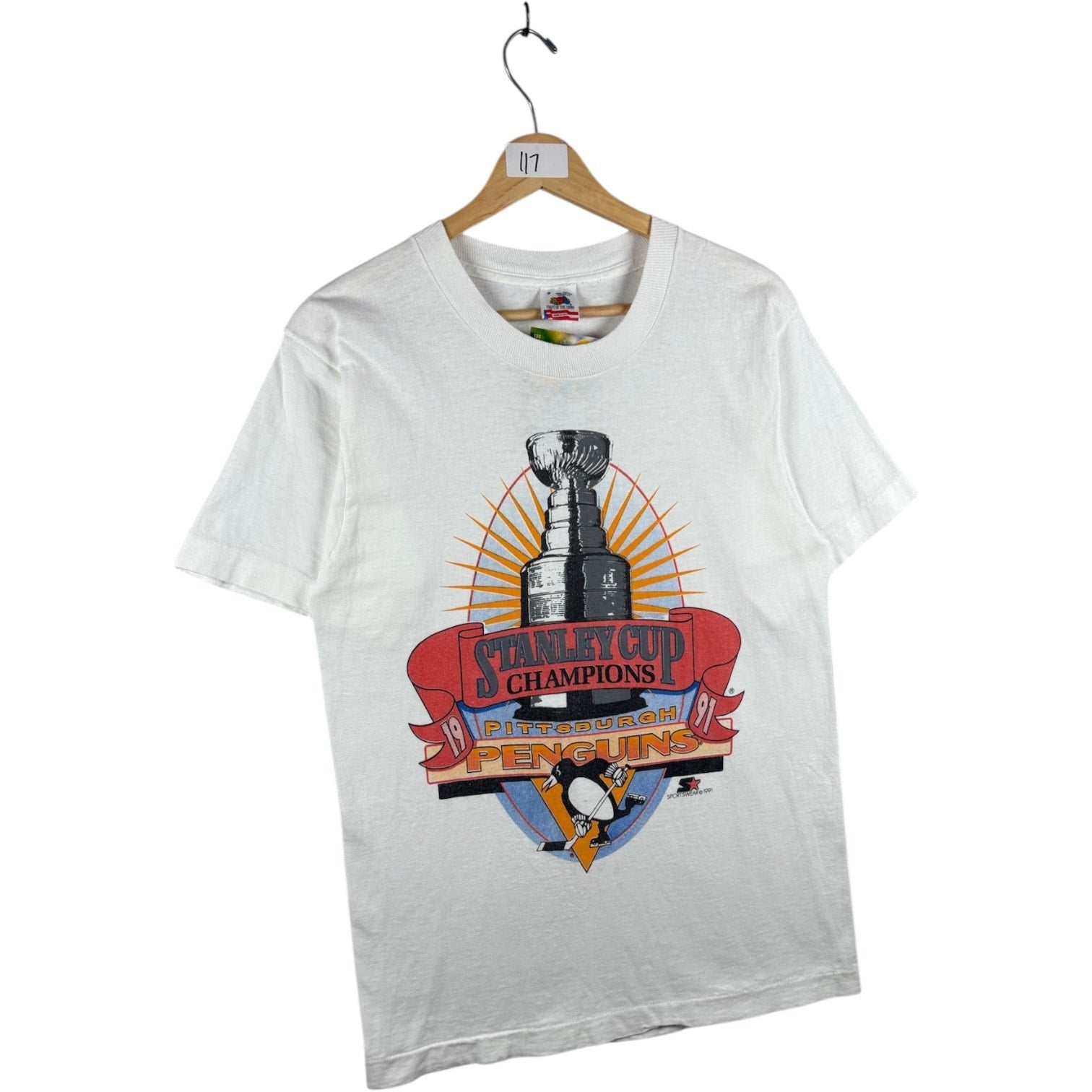 Vintage Stanley Cup Pittsburgh Penguins NHL T-Shirt 1991 Medium