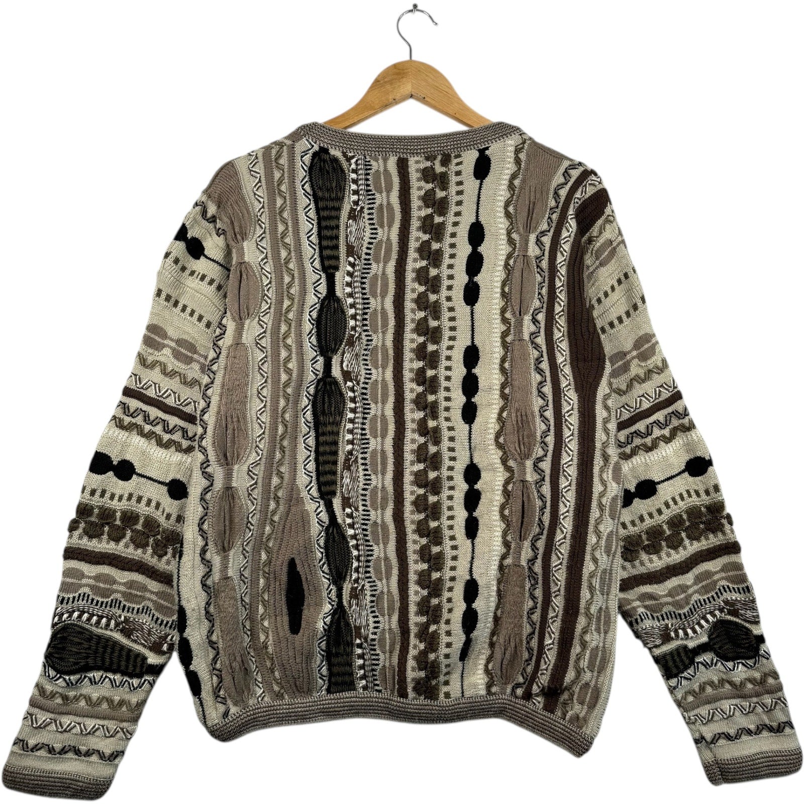 Vintage Coogi 3D Knit Striped Textured Sweater