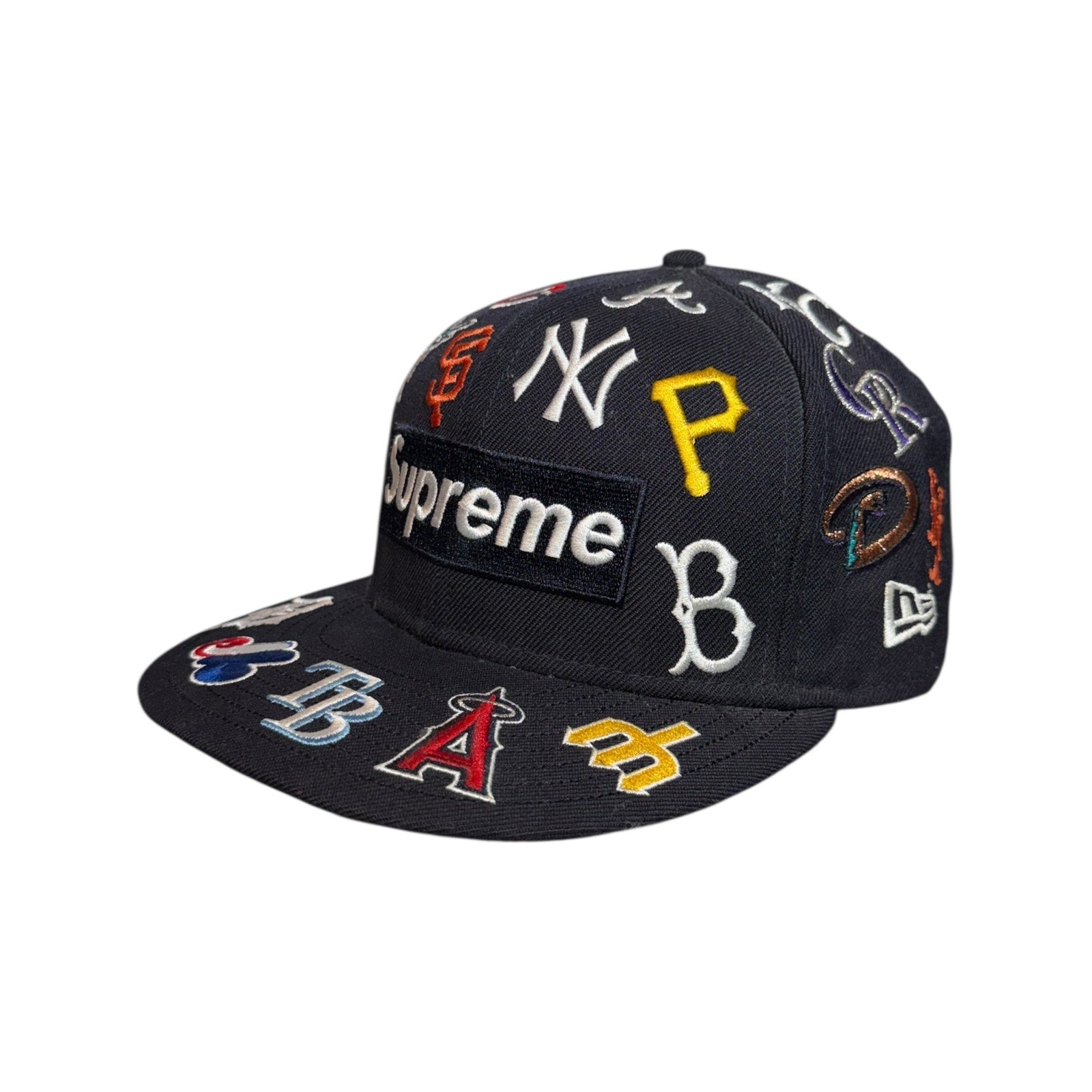 Vintage Supreme x New Era MLB Team Logos Fitted Hat