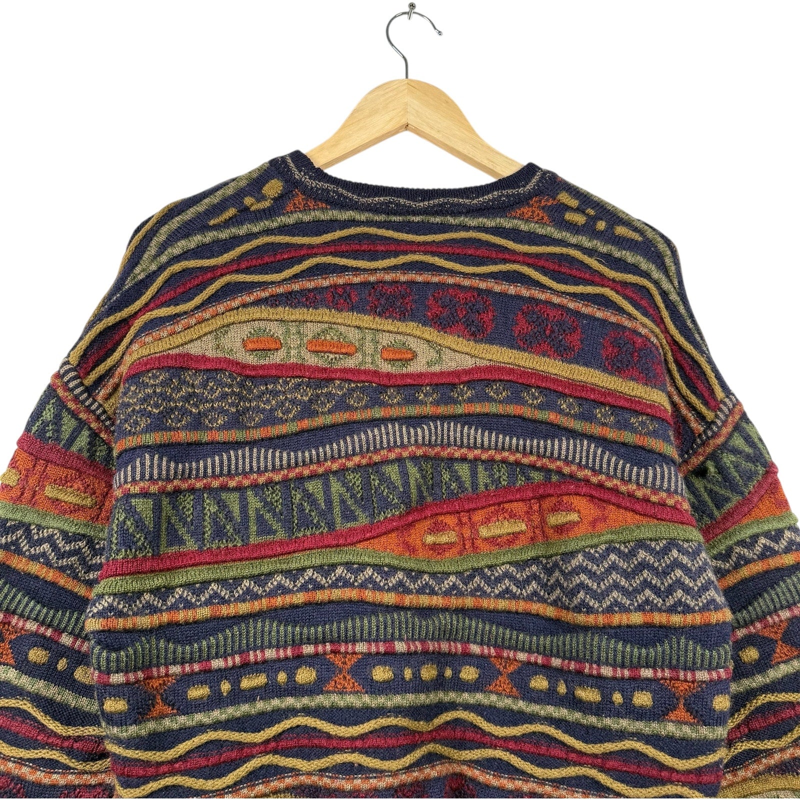 Vintage Coogi 3D Knit Striped Textured Sweater