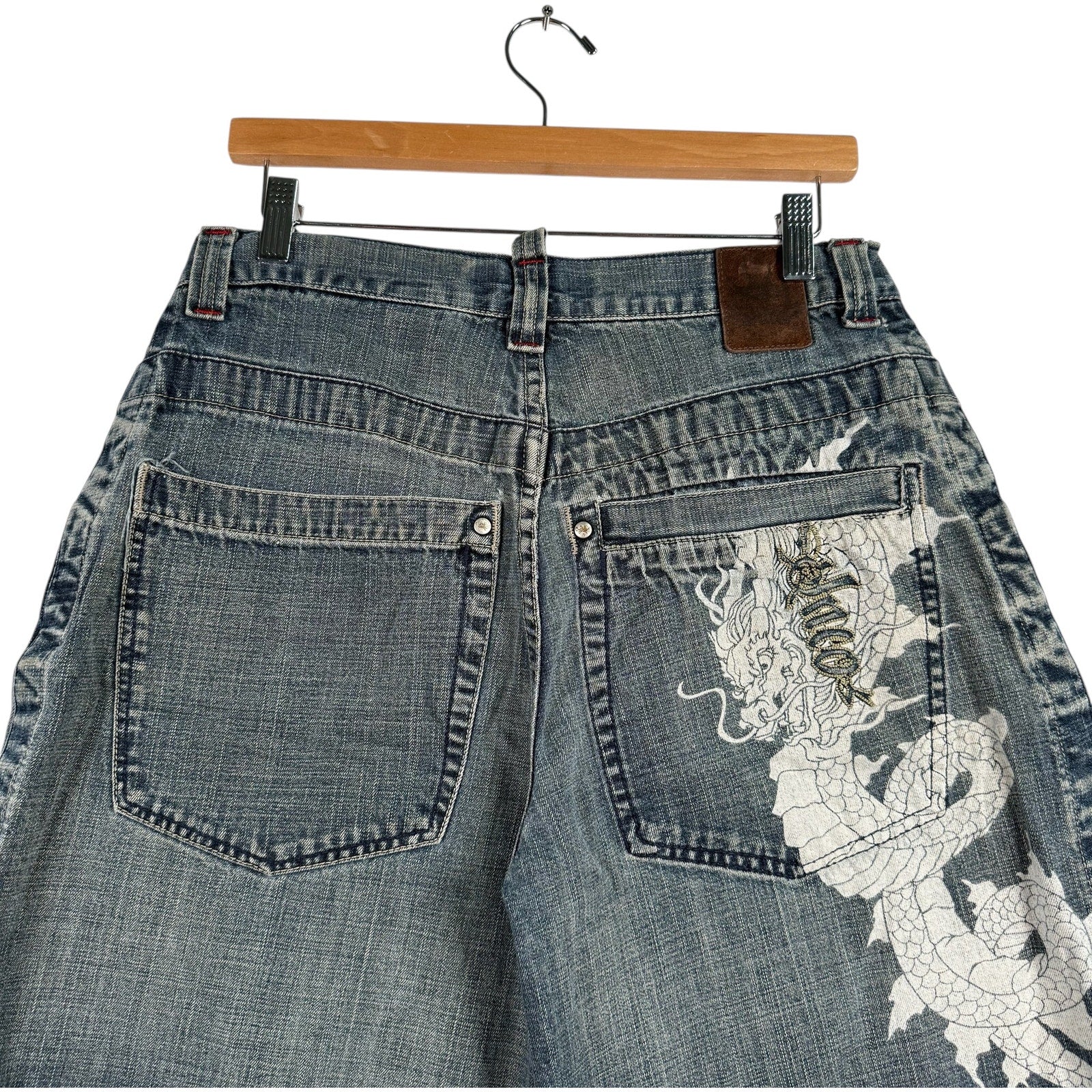 Y2K Jnco Jeans Dragon Denim Shorts 20H