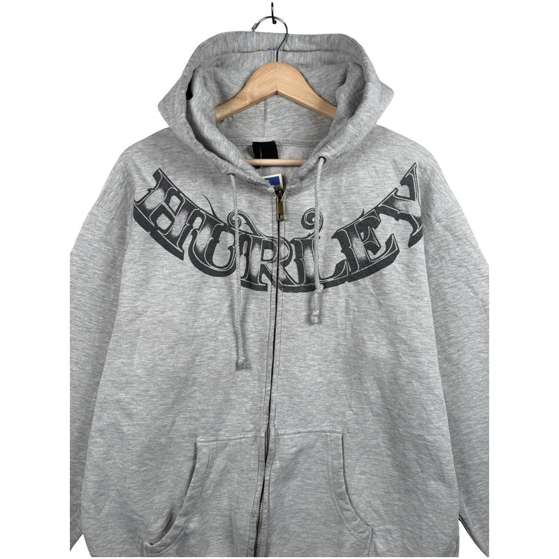 Vintage Hurley Full Zip Drawstring Jacket Hoodie
