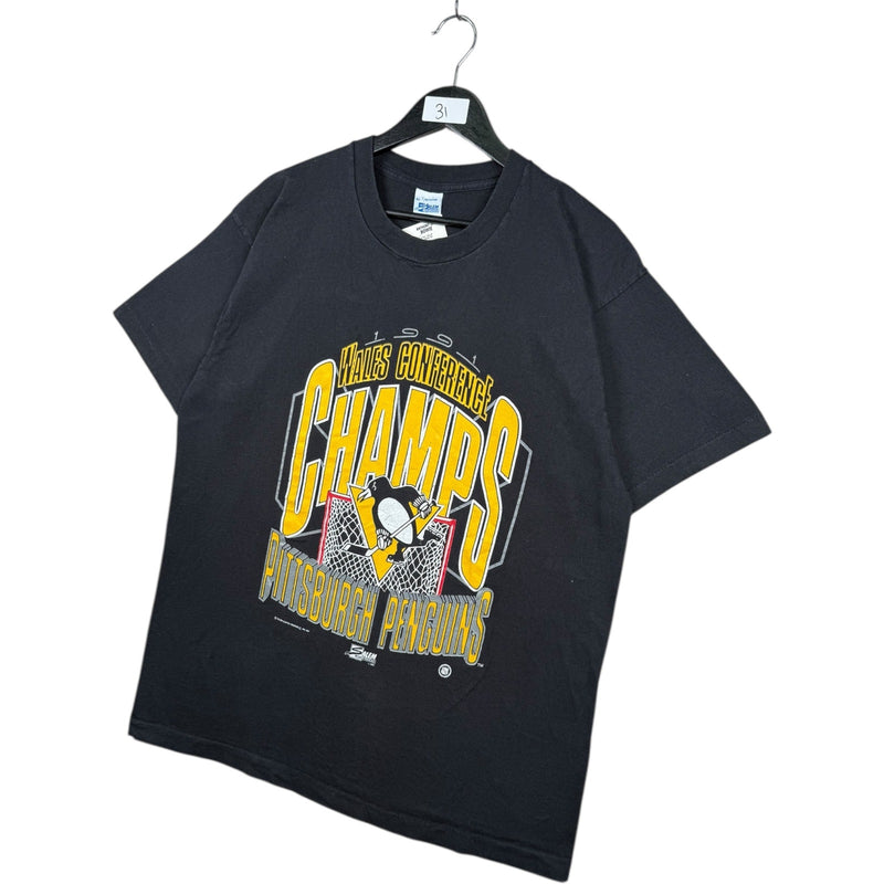 Vintage Pittsburgh Penguins NHL Whales Conference T-Shirt 1991