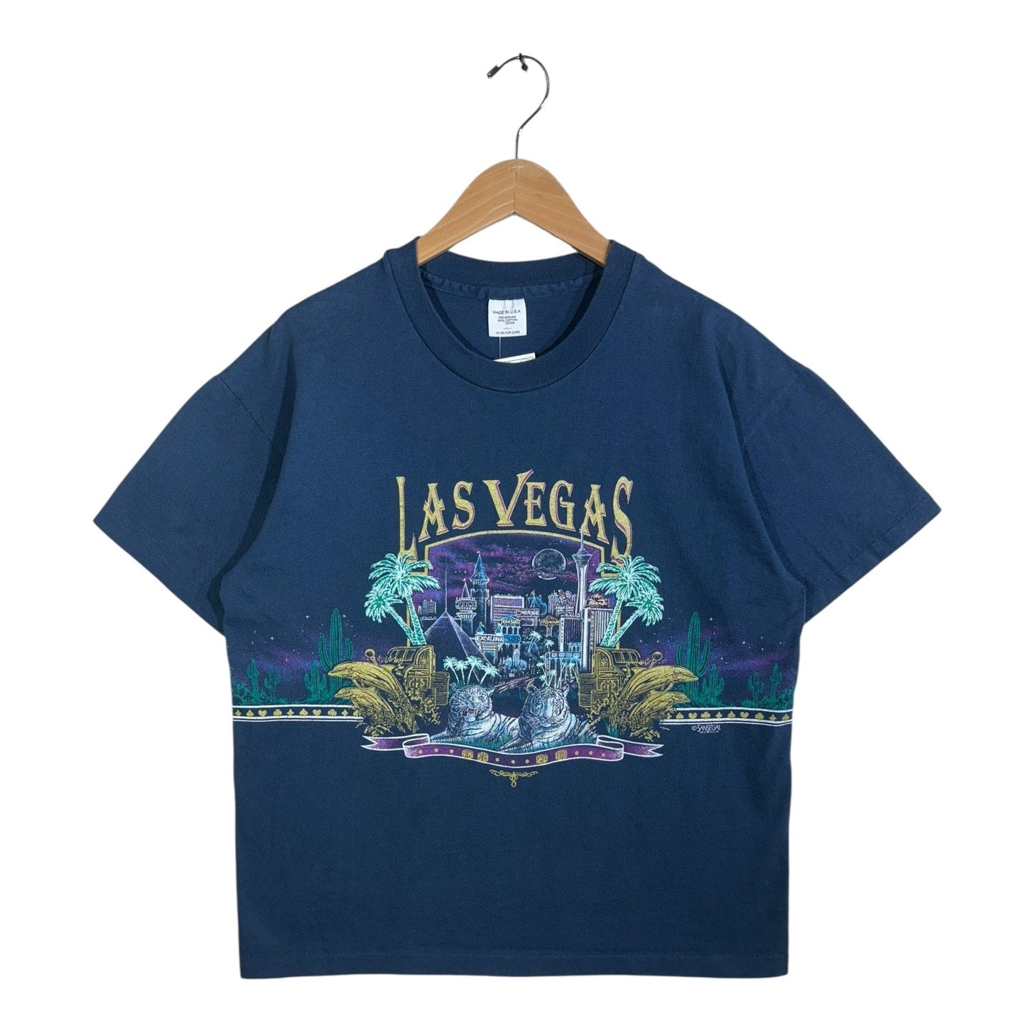 Vintage Las Vegas Skyline Neon Graphic T-Shirt