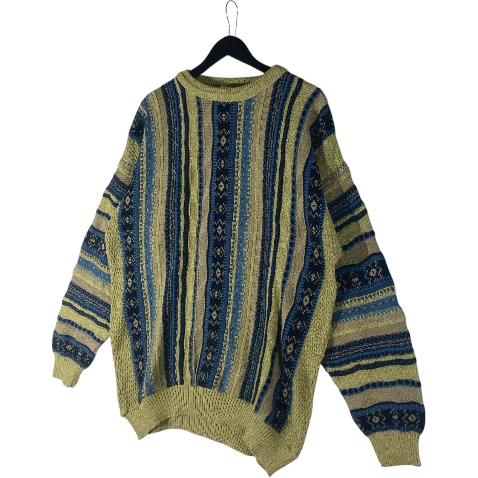 Vintage 3D Patterned Knit Pullover Sweater