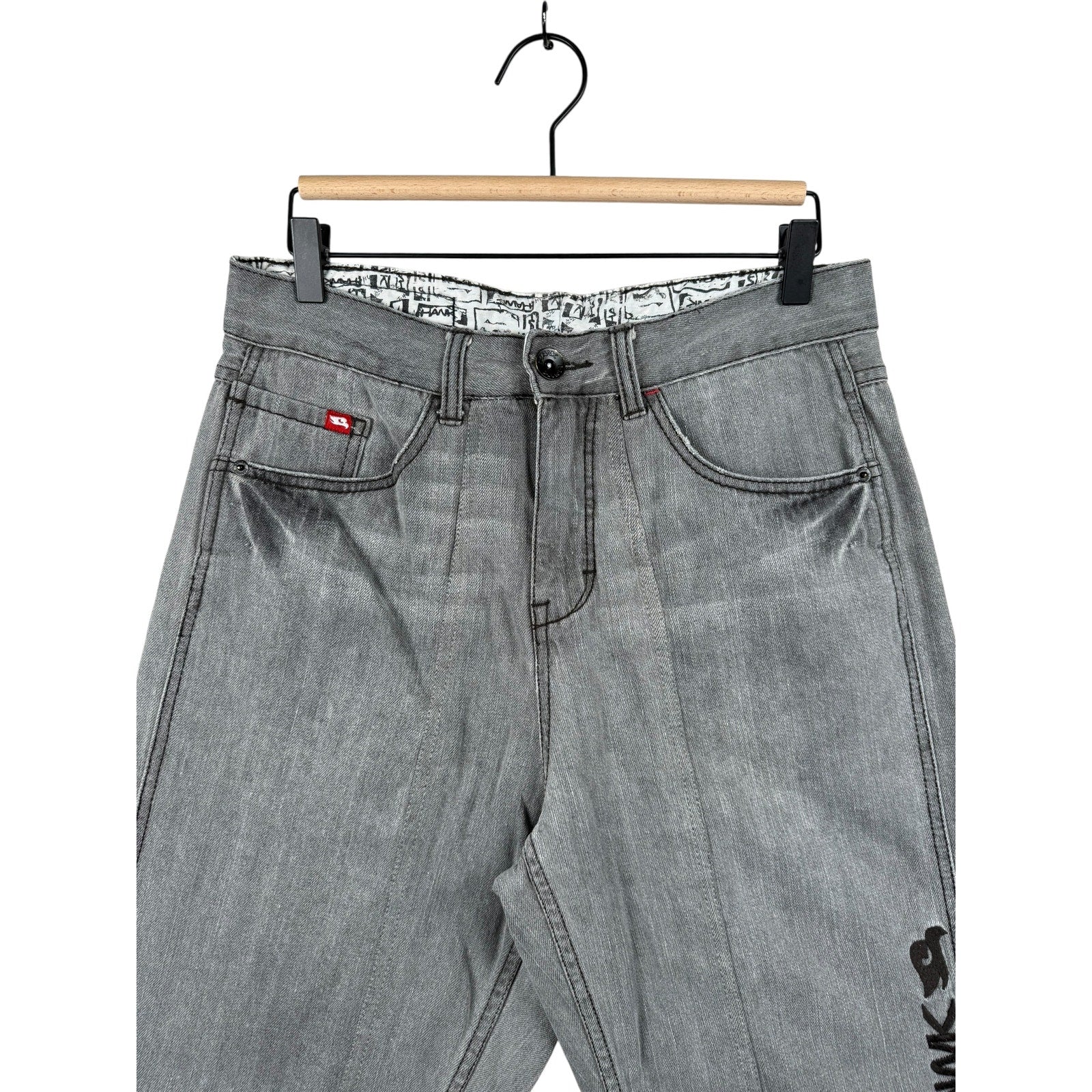 Vintage Hawk Embroidered Denim Shorts 32