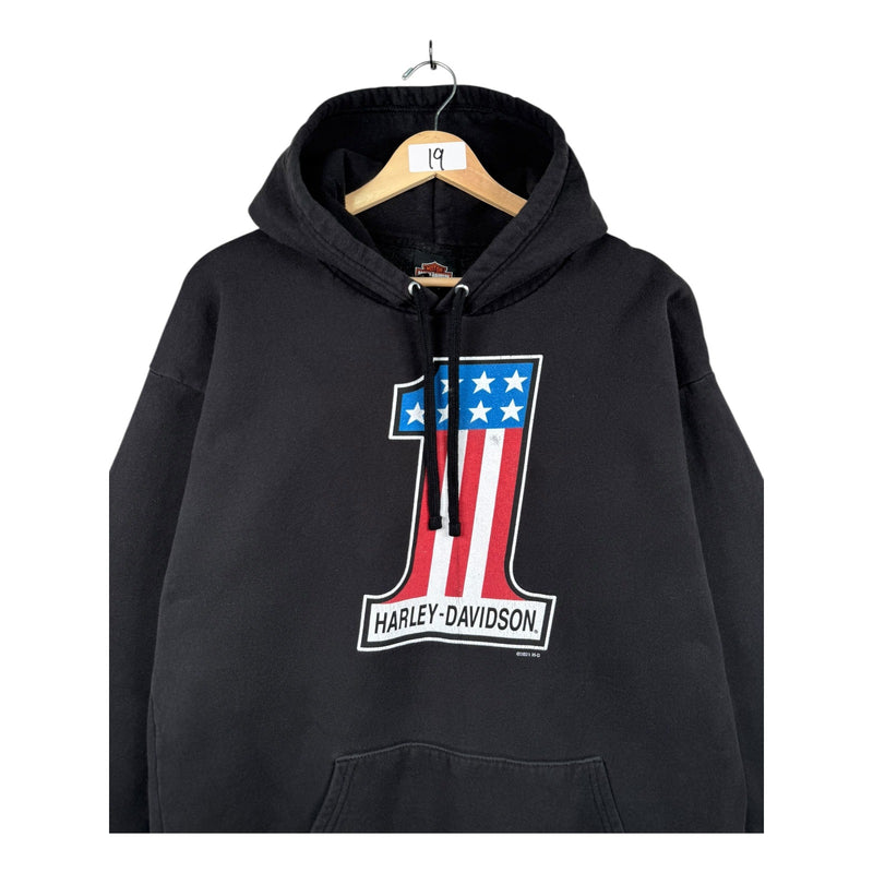 Vintage Harley Davidson #1 USA Flag Hoodie