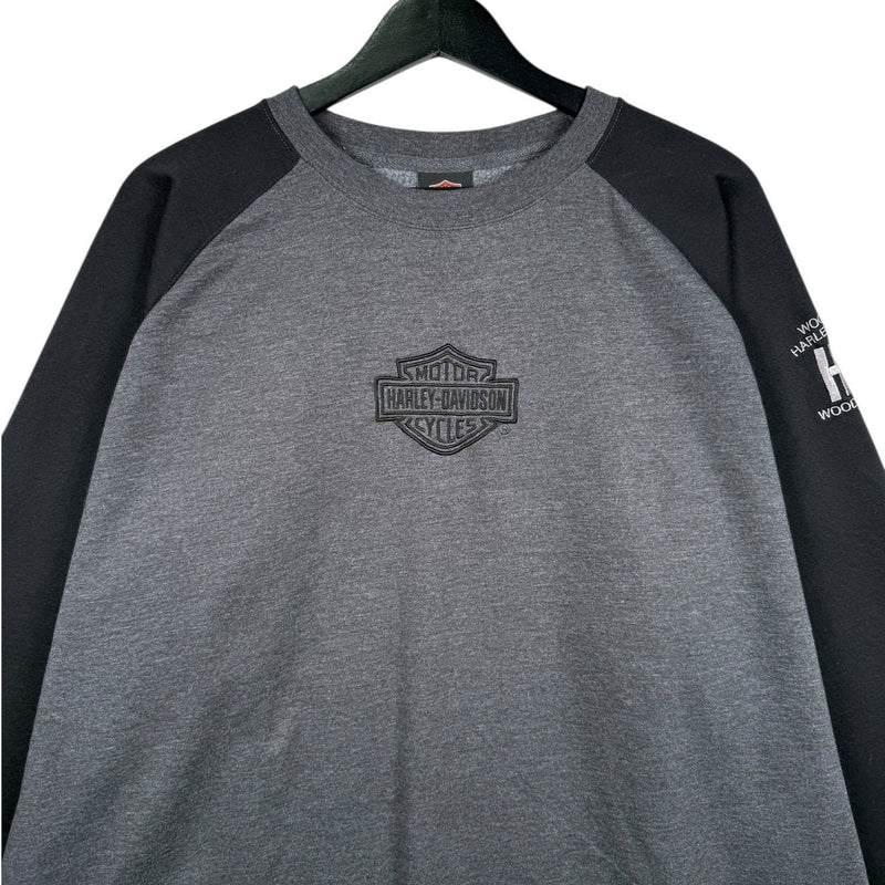 Vintage Harley Davidson Logo Raglan Crewneck
