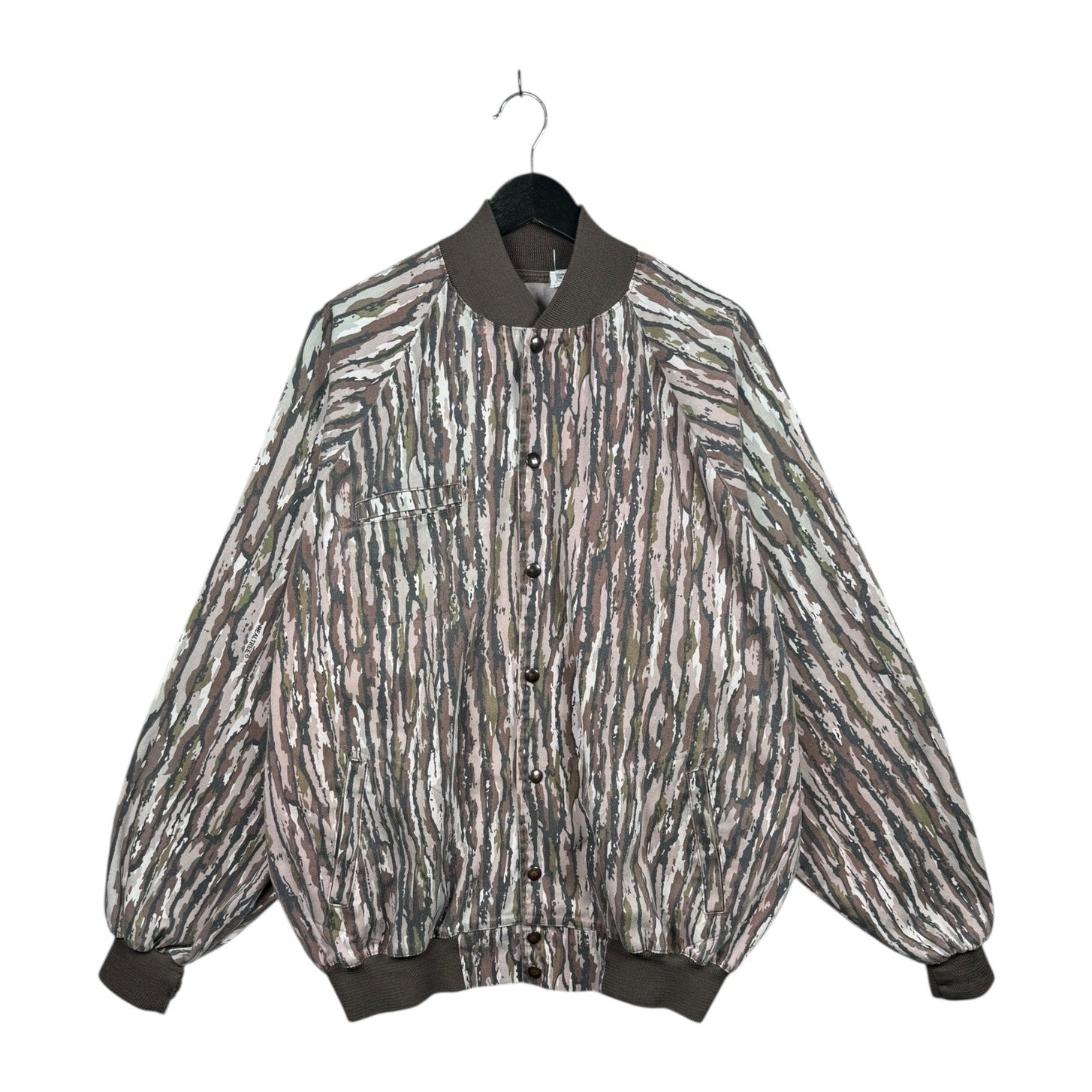Vintage Tree Bark Camo Bomber Jacket