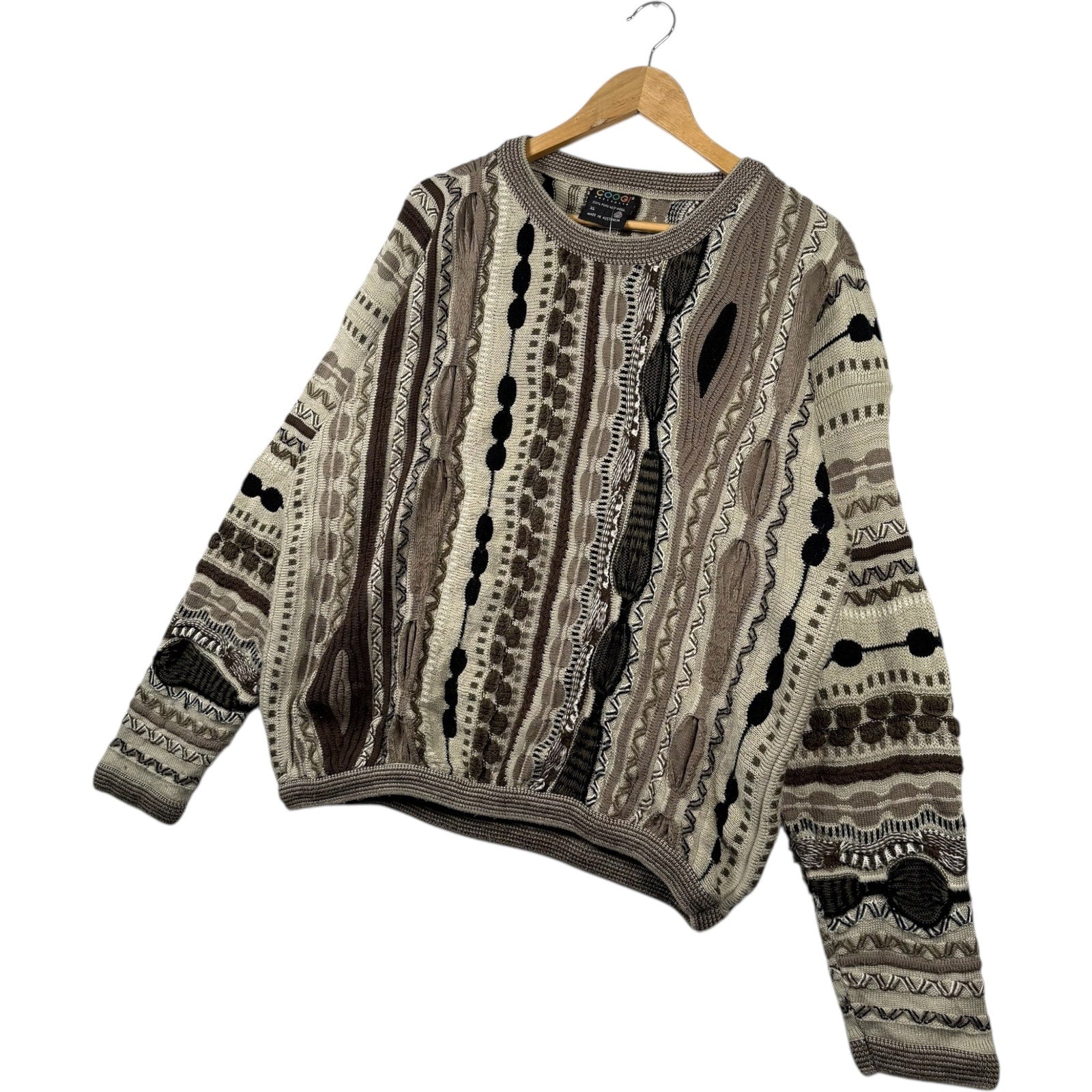 Vintage Coogi 3D Knit Striped Textured Sweater