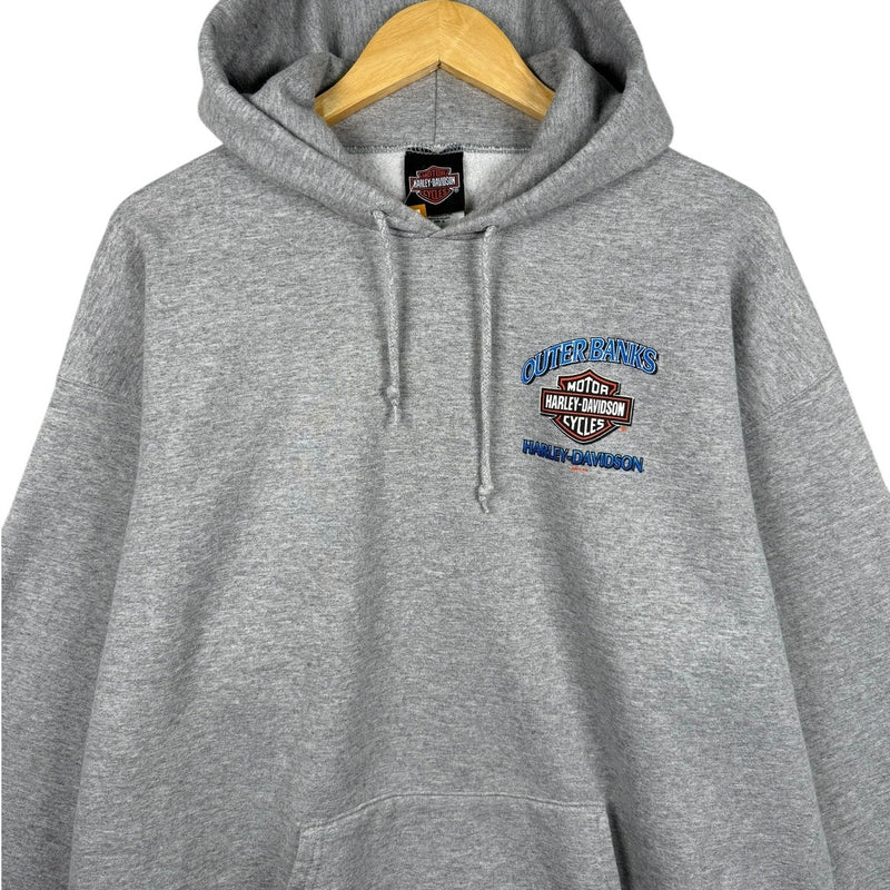 Vintage Harley Davidson Outer Banks Bike Graphic Hoodie