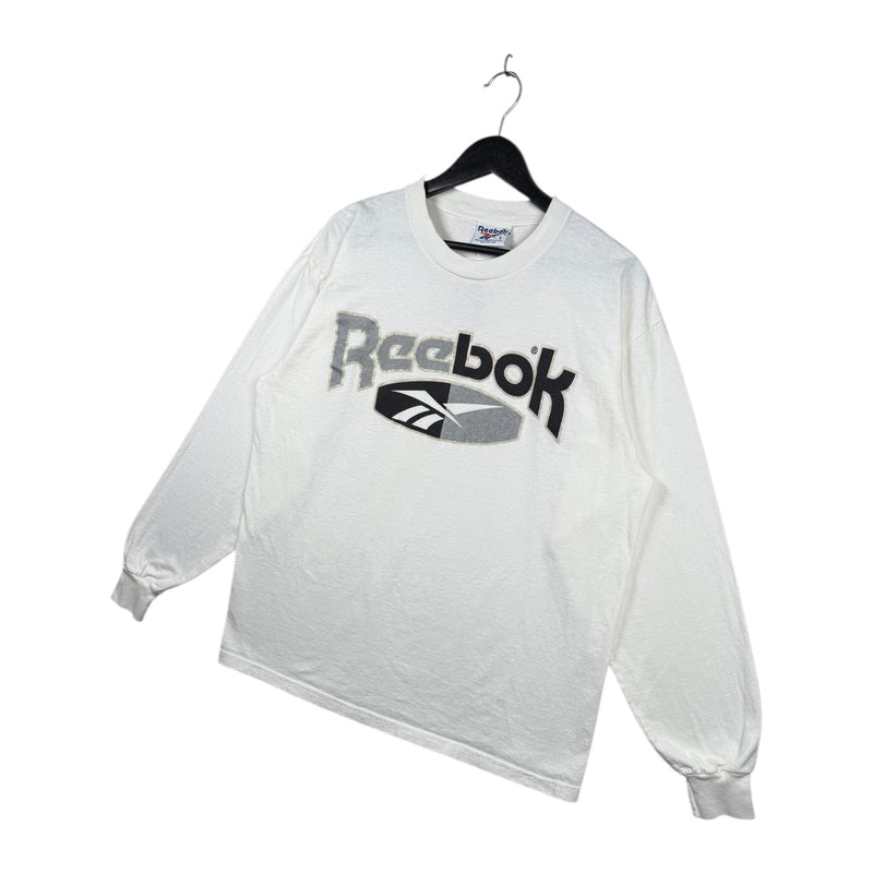 Vintage Reebok Logo Print T-Shirt Long Sleeve