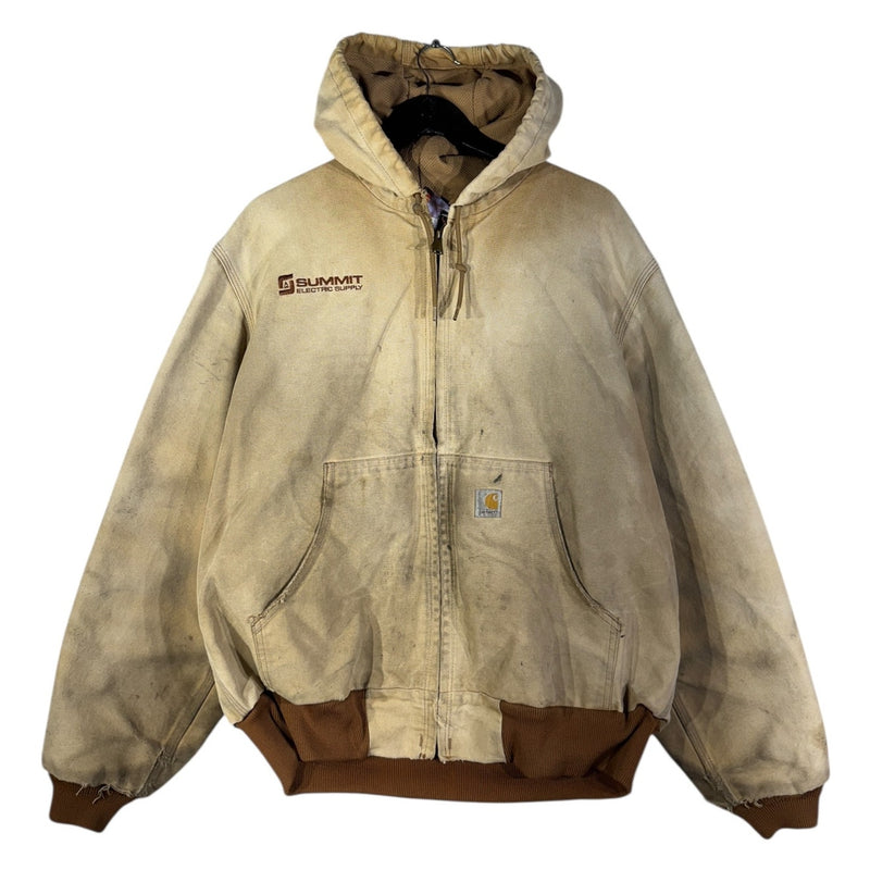 Vintage Carhartt Distressed Canvas Hooded Workwear Jacket