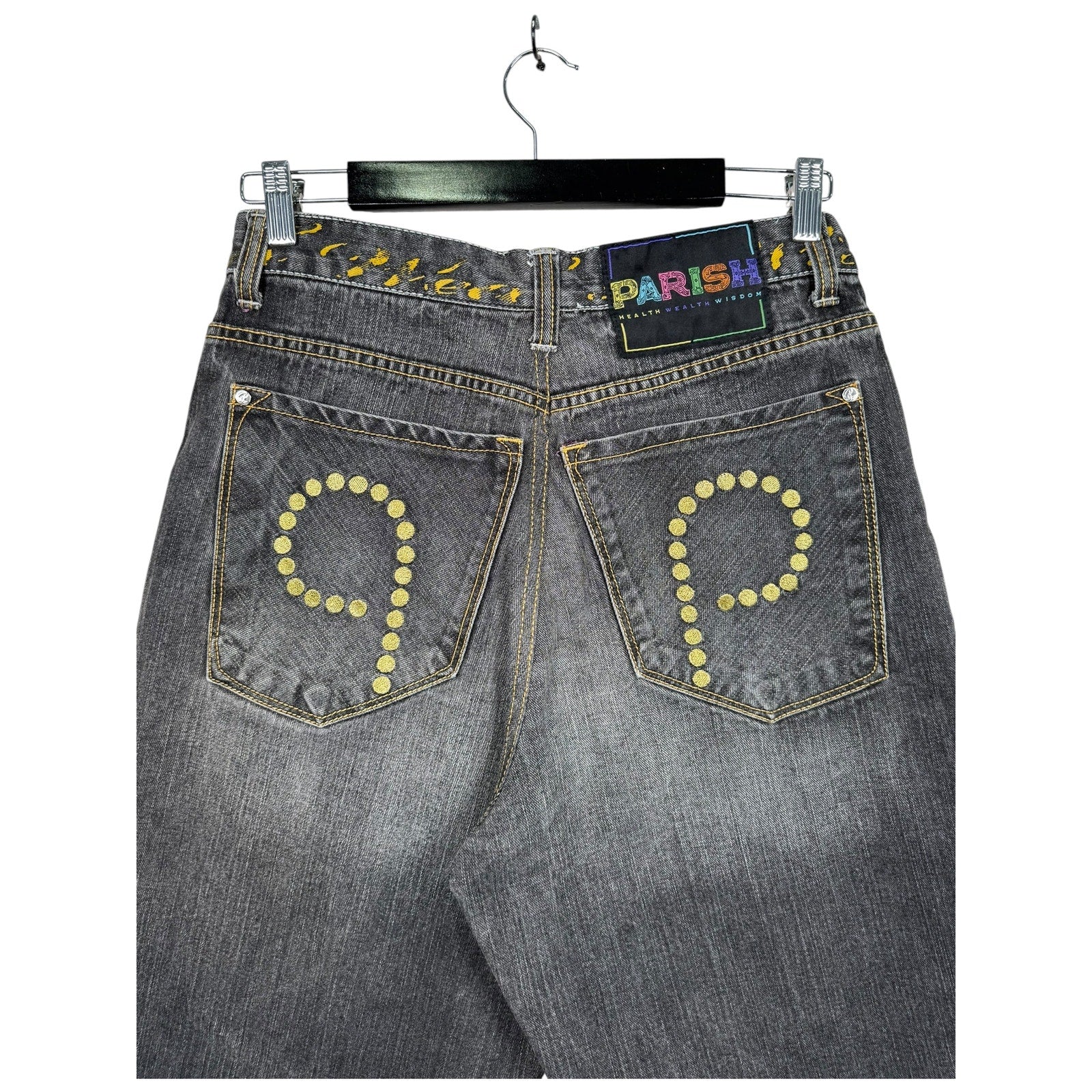 Vintage Parish Embroidered Straight Bermuda Jean Shorts 38