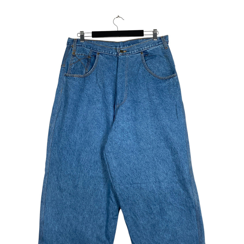 Vintage Pure Gear Embroidered Wide Leg Denim Jeans 34x28