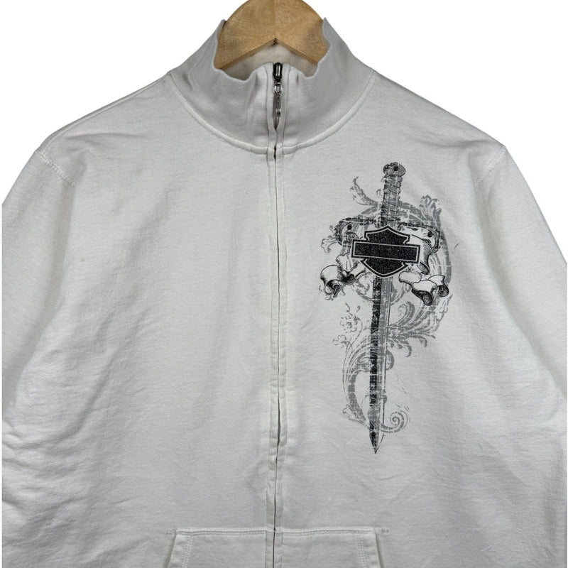 Vintage Harley Davidson Sword & Skull Zip Up Sweatshirt