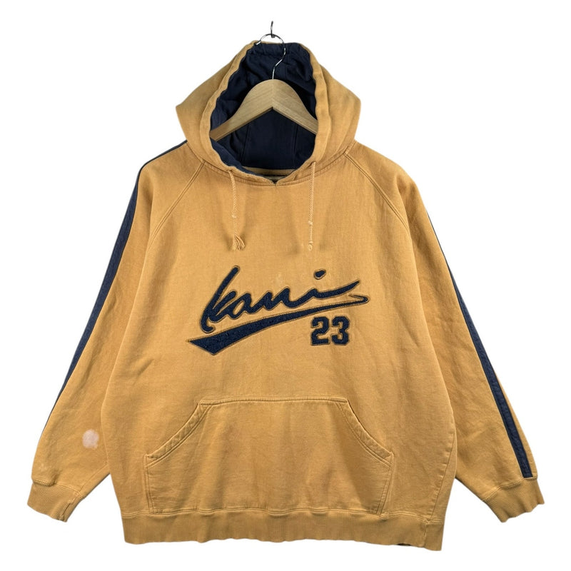 Vintage Kani 23 Embroidered Sleeve Stripes Pullover Hoodie