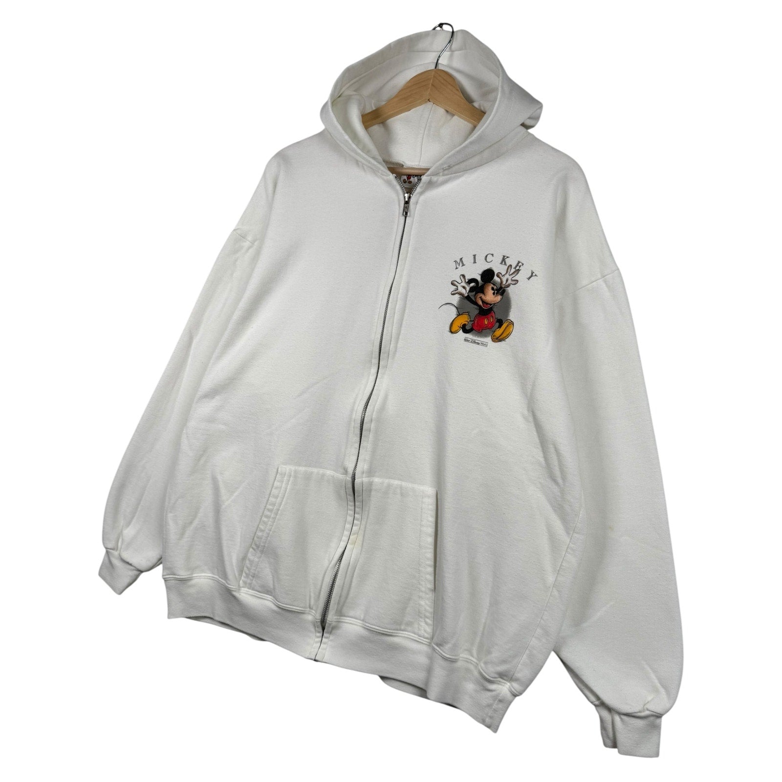 Vintage Mickey Mouse Mini Spellout Full Zip Hoodie