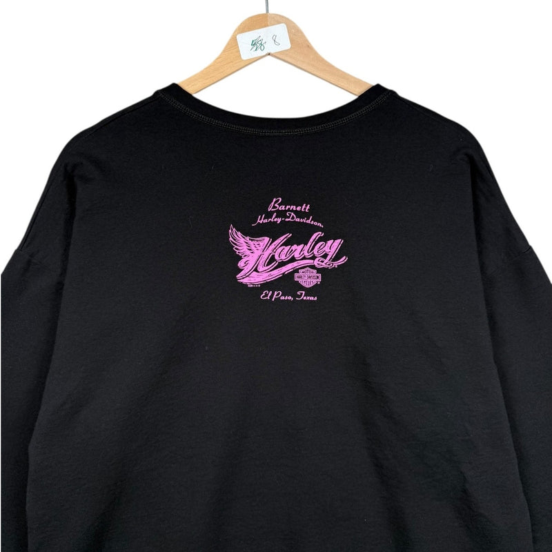 Vintage Harley Davidson Eagle Logo V-Neck Sweatshirt