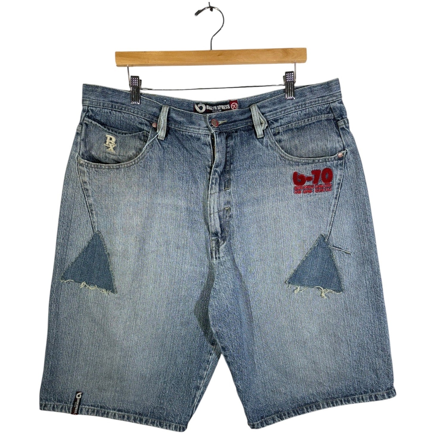 Vintage Bklyn Xpress Patchwork Denim Shorts 39
