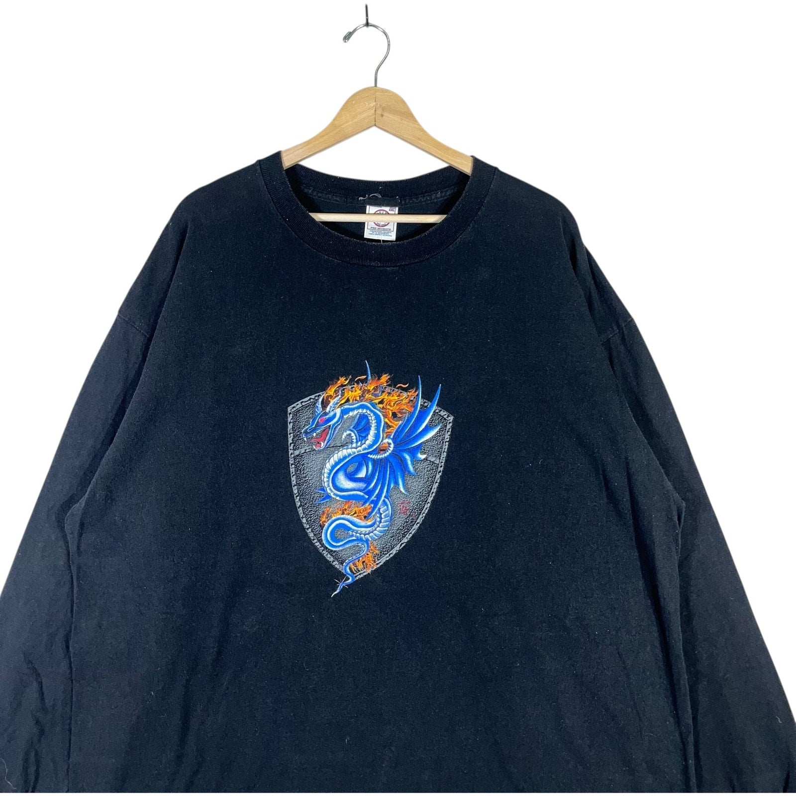 Vintage Flaming Dragon Crest Long Sleeve