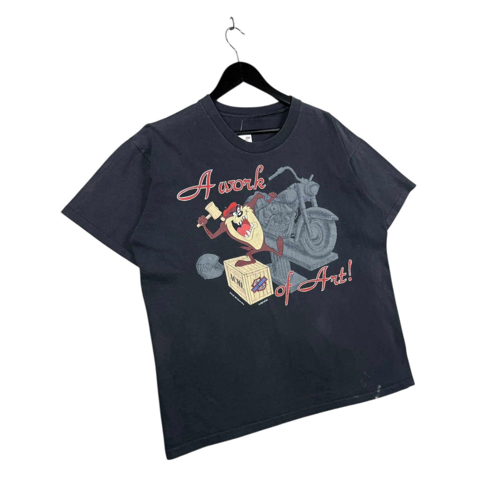 Vintage Looney Tunes Taz Big Bike T-Shirt