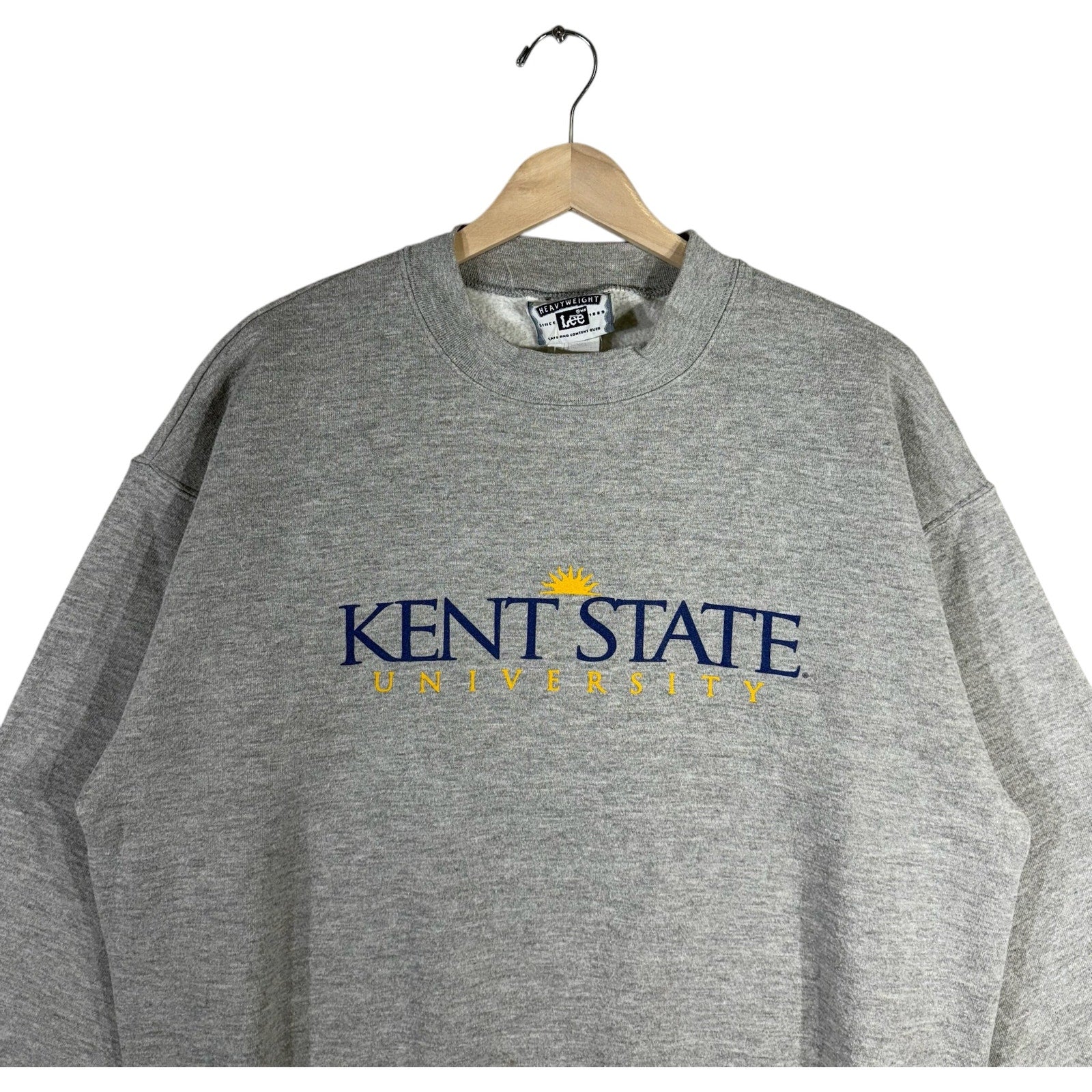 Vintage Lee Kent State University Spellout Embroidered Crewneck