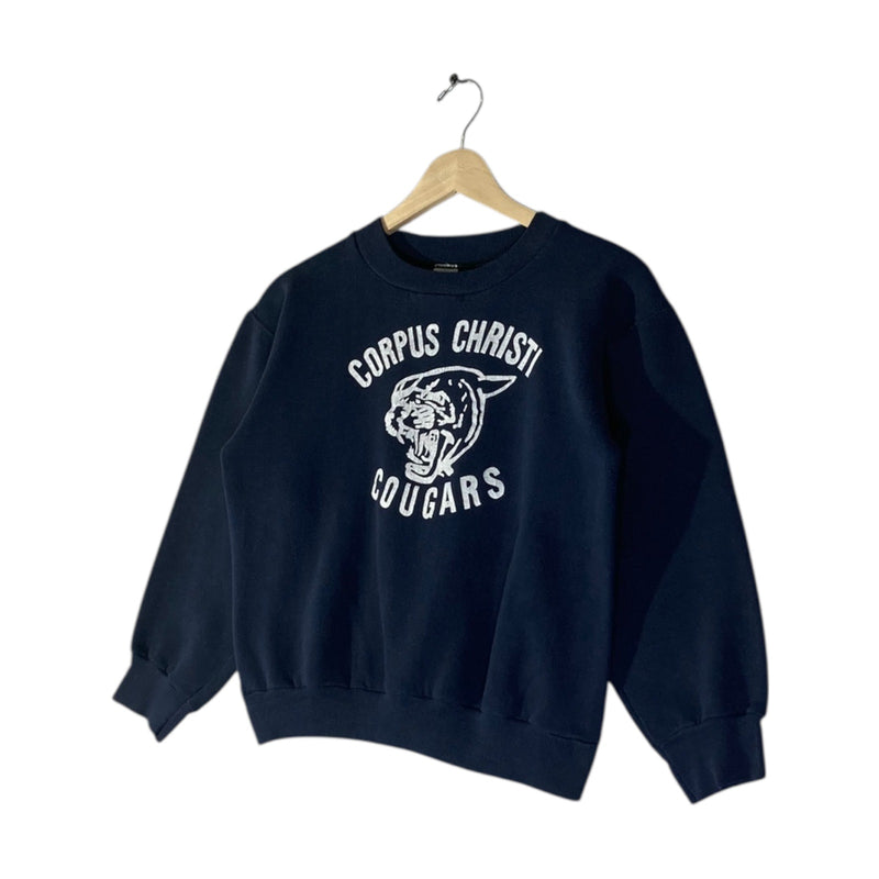 Vintage Corpus Christi Cougars Mascot Crewneck Youth