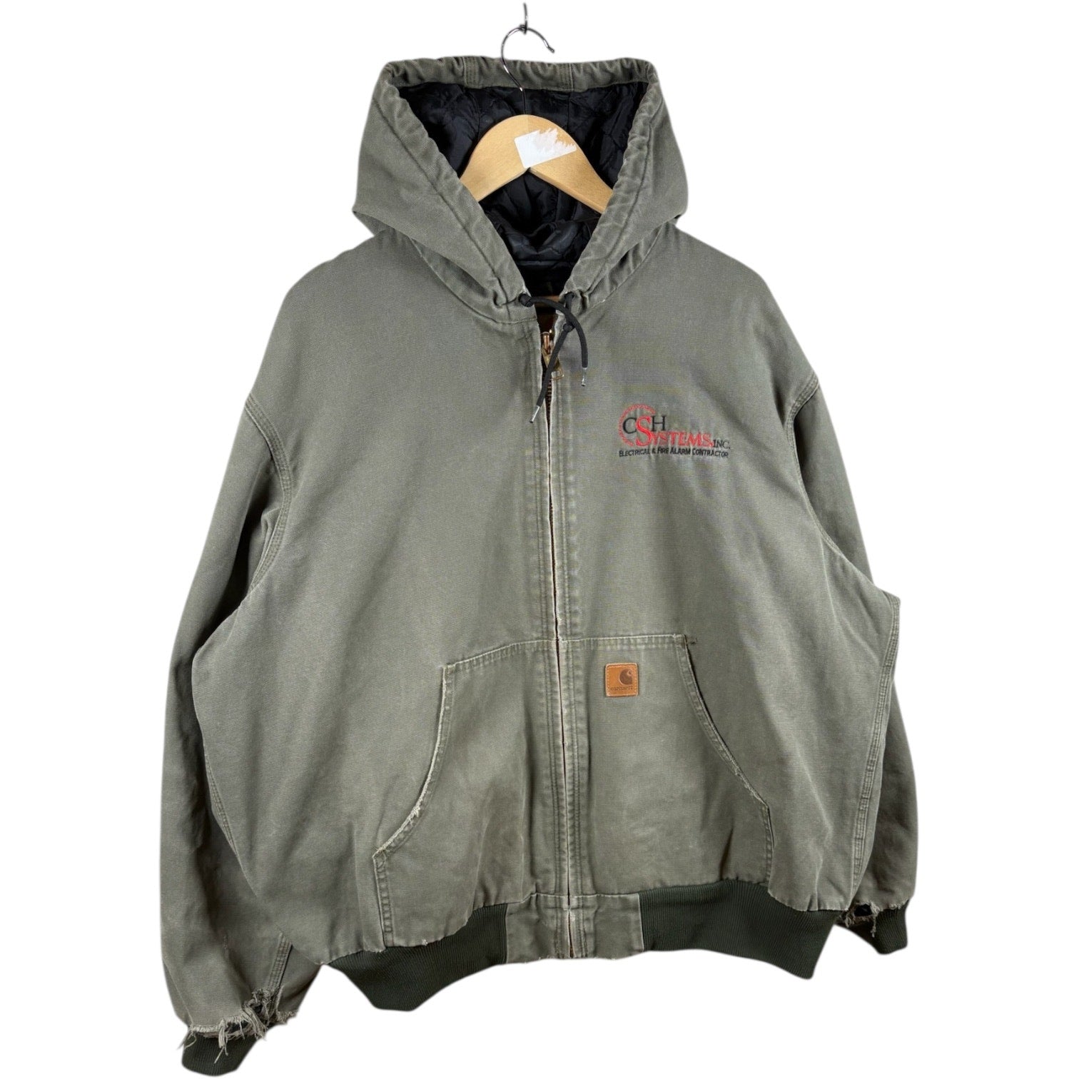 Vintage Carhartt Canvas Full Zip Hooded Workwear Jacket