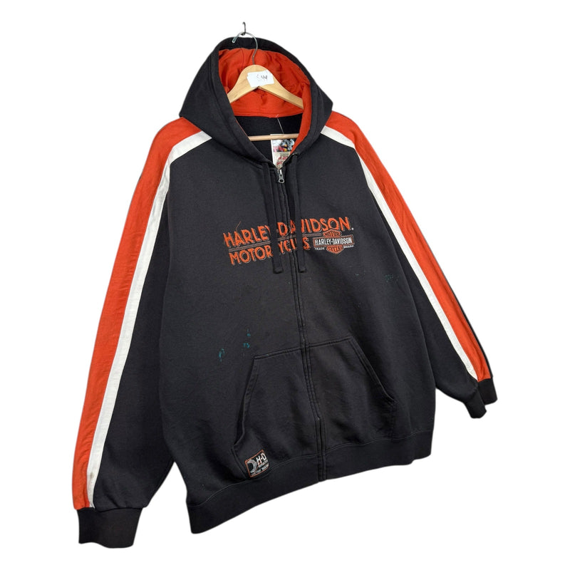 Vintage Harley Davidson Racing Stripe Zip Up Hoodie