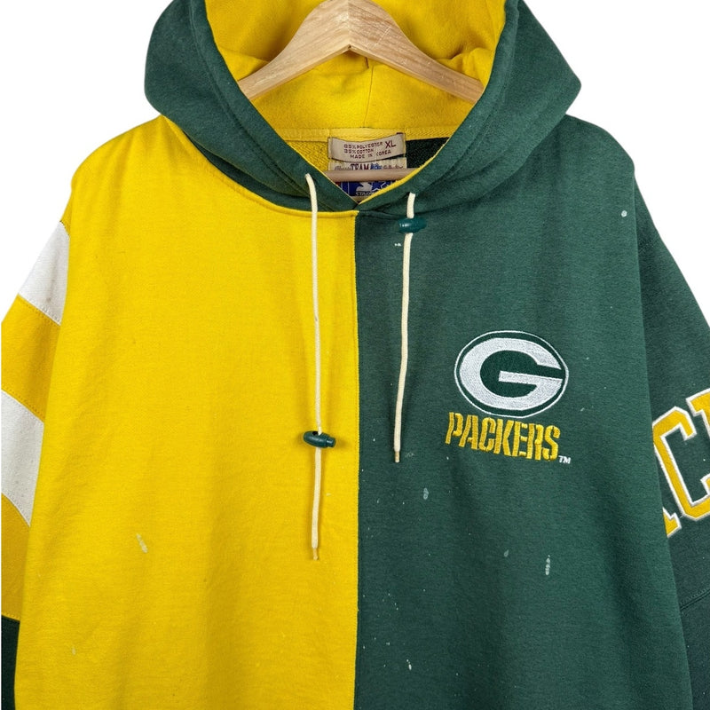Vintage Starter Green Bay Packers Colorblock NFL Hoodie