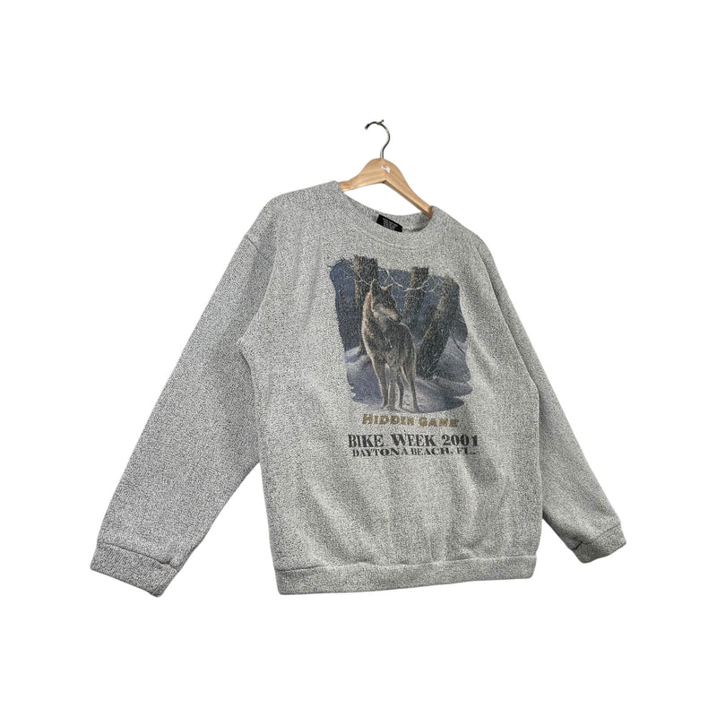 Vintage Bike Week 2001 Daytona Beach Wolf Graphic Crewneck