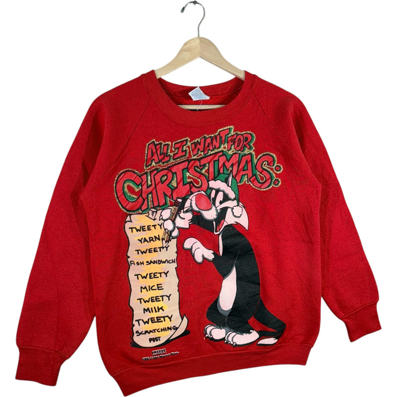 Vintage Slyvester the Cat "All I Want for Christmas" Crewneck Kids