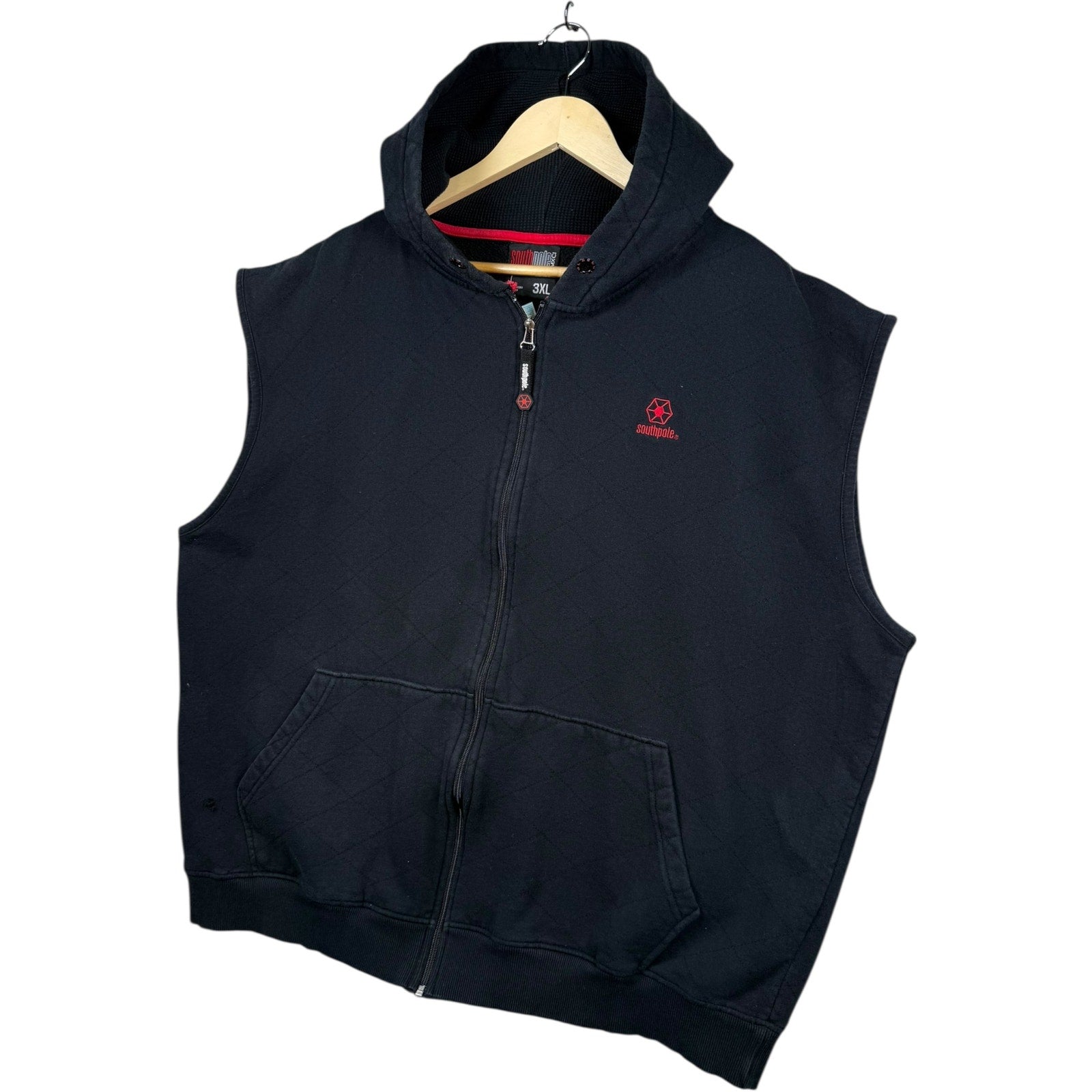 Vintage South Pole Quilted Sleeveless Hoodie