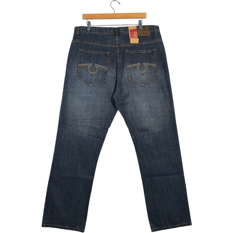 Vintage Attitude Dark Wash Straight Leg Denim Jeans 36x32