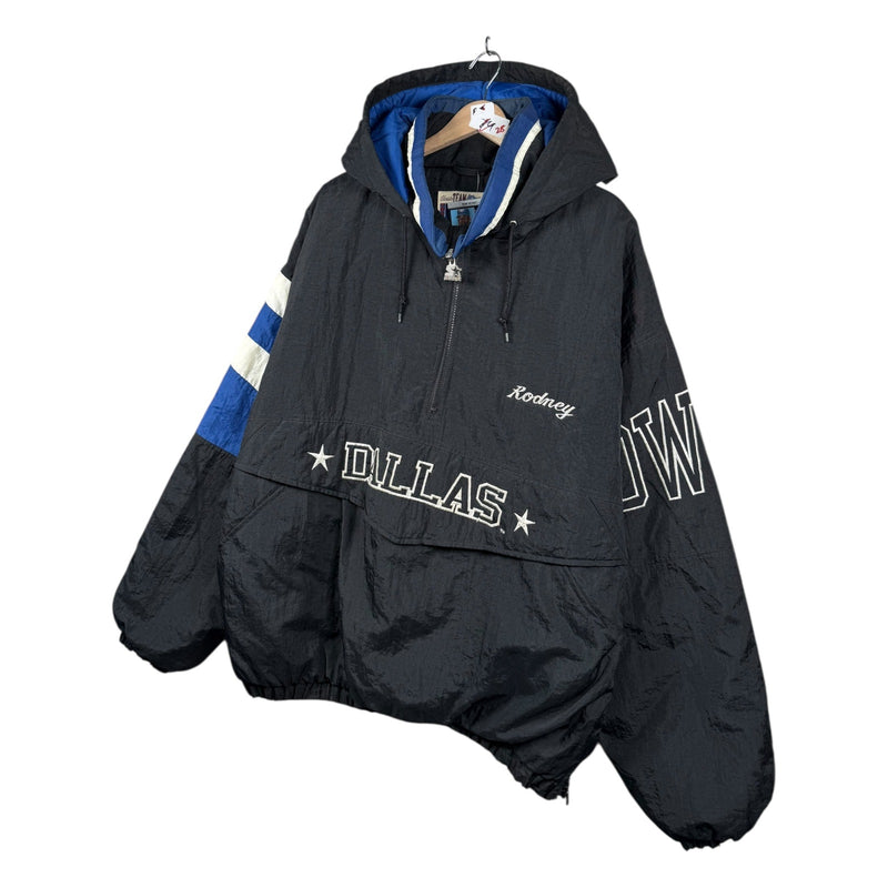 Vintage Starter Dallas Cowboys NFL Quarter Zip Hooded Jacket