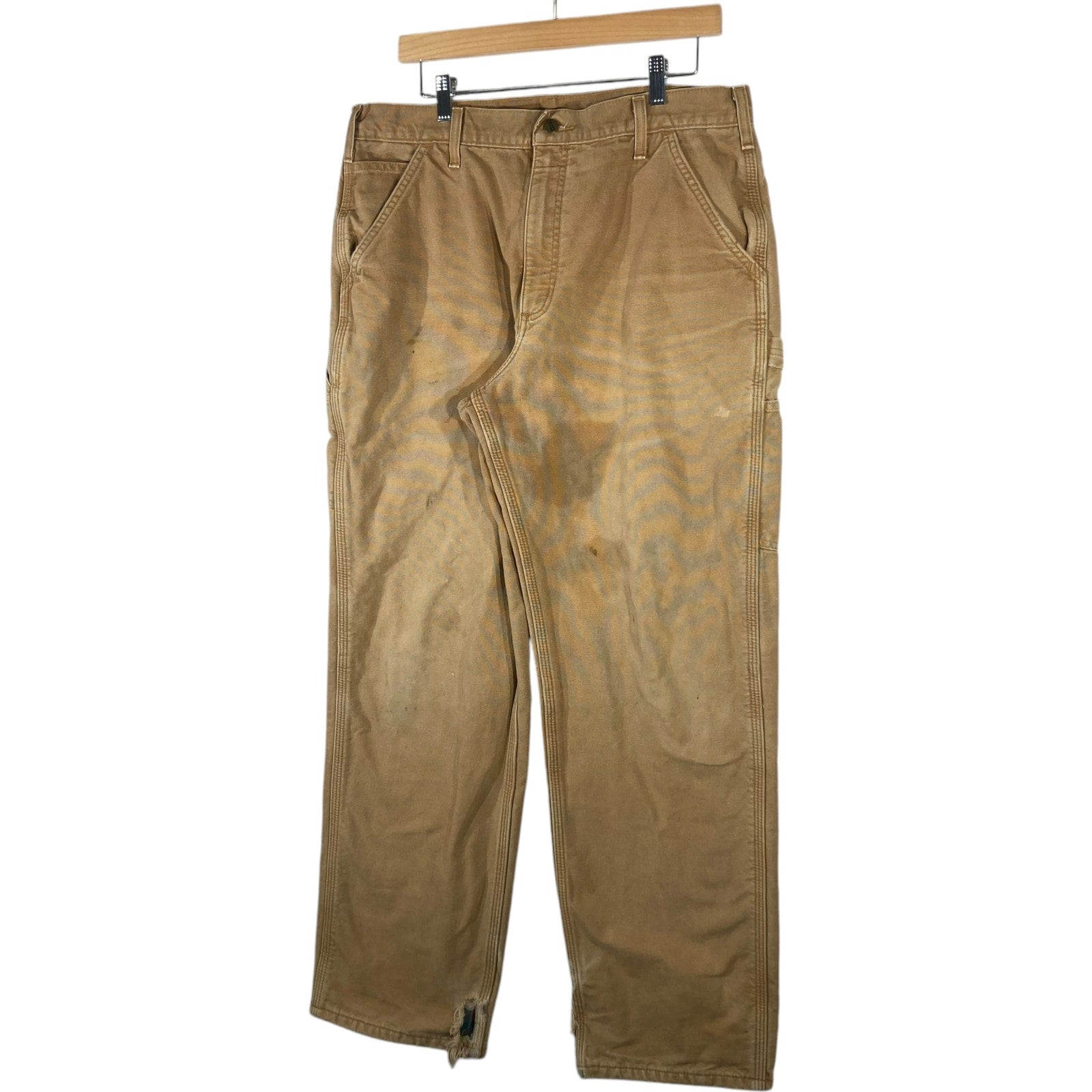 Vintage Carhartt Flannel Lined Carpenter Pants Men's 35x32